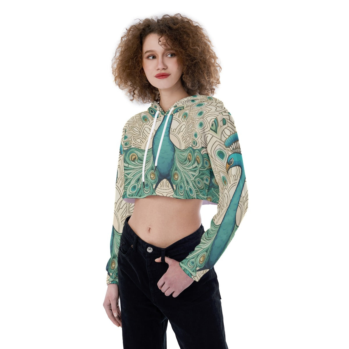 All-Over Print Women's Crop Top Hoodie