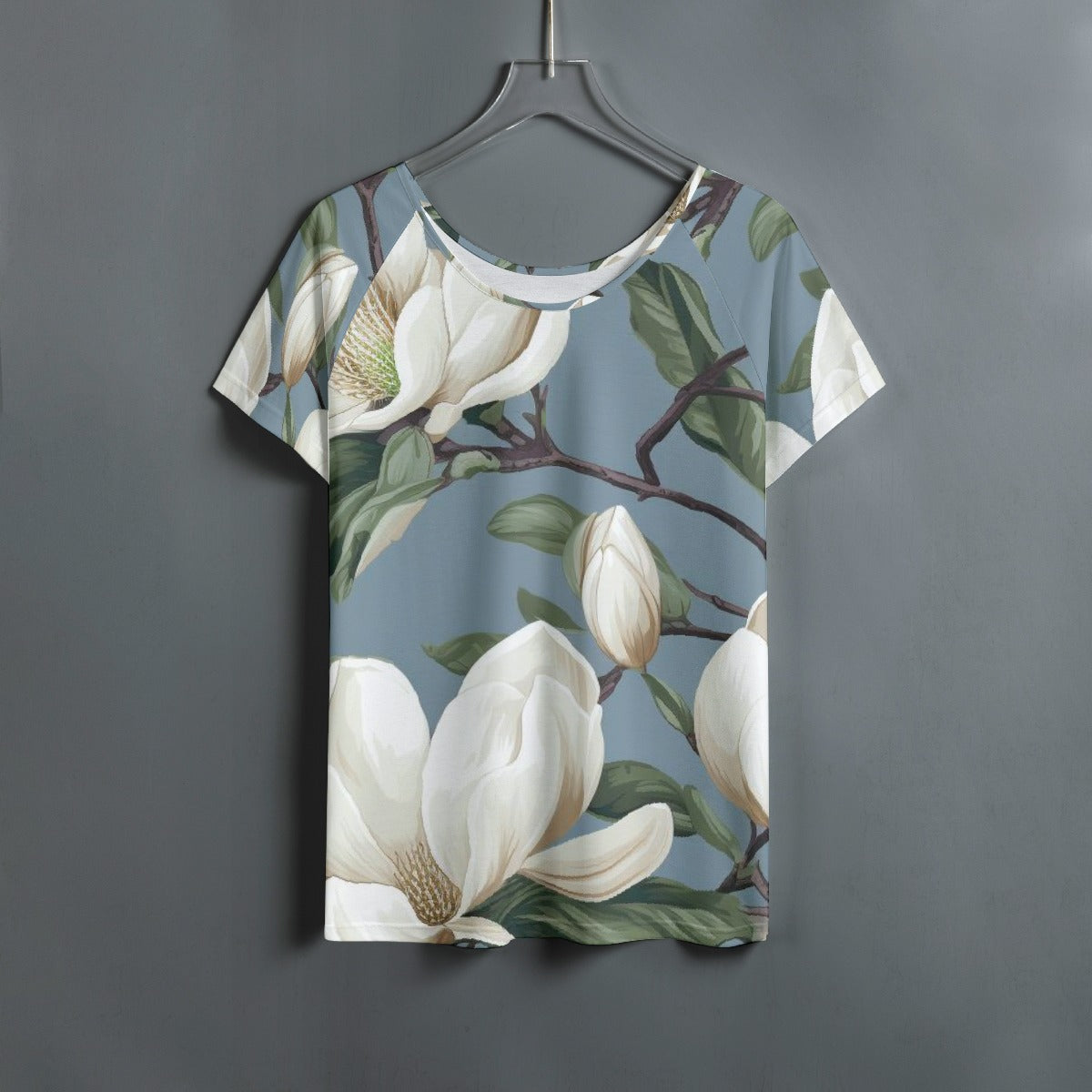 All-Over Print Women's Round Neck T-shirt With Raglan Sleeve