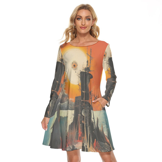 All-Over Print Women's Crew Neck Dress