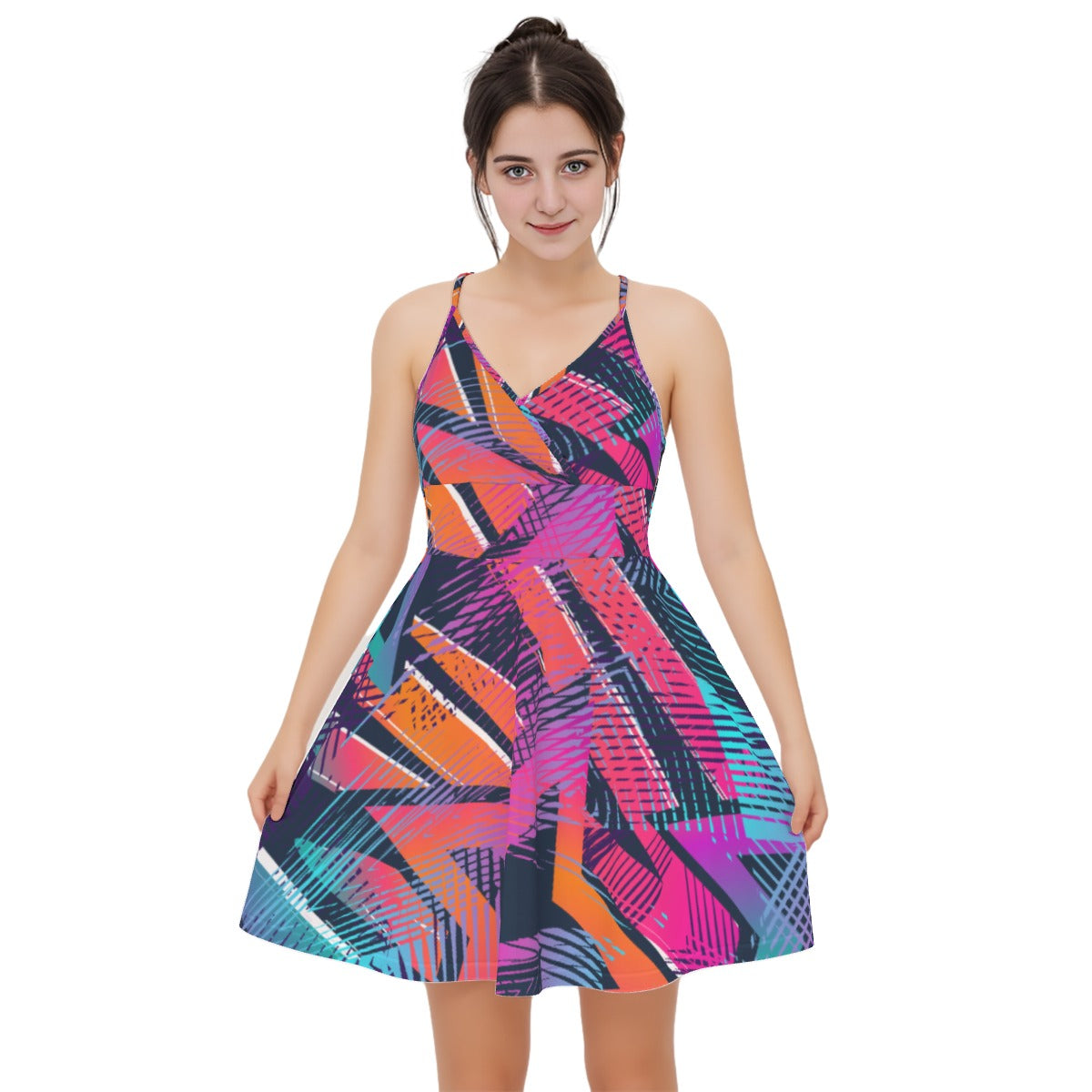 All-Over Print Women‘s Cross Cami Dress