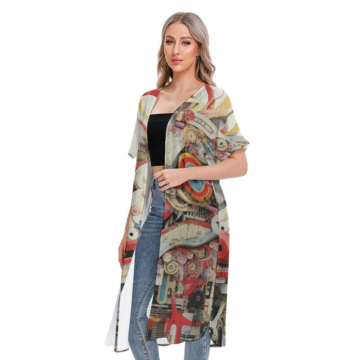 All-Over Print Women's Short Sleeve Cardigan