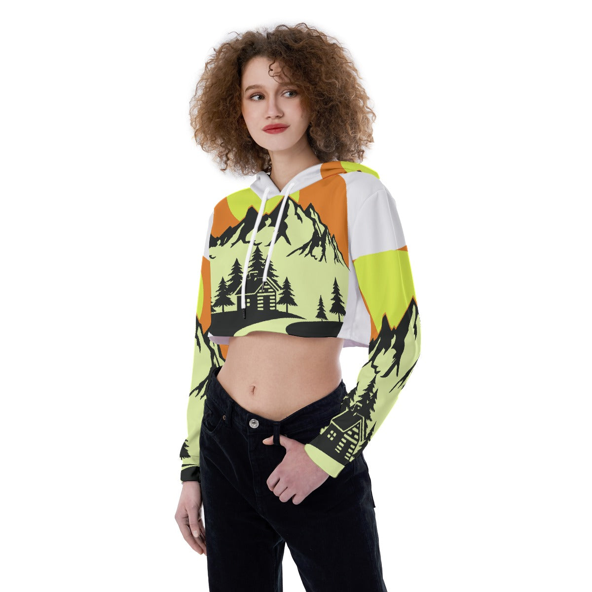 All-Over Print Women's Crop Top Hoodie