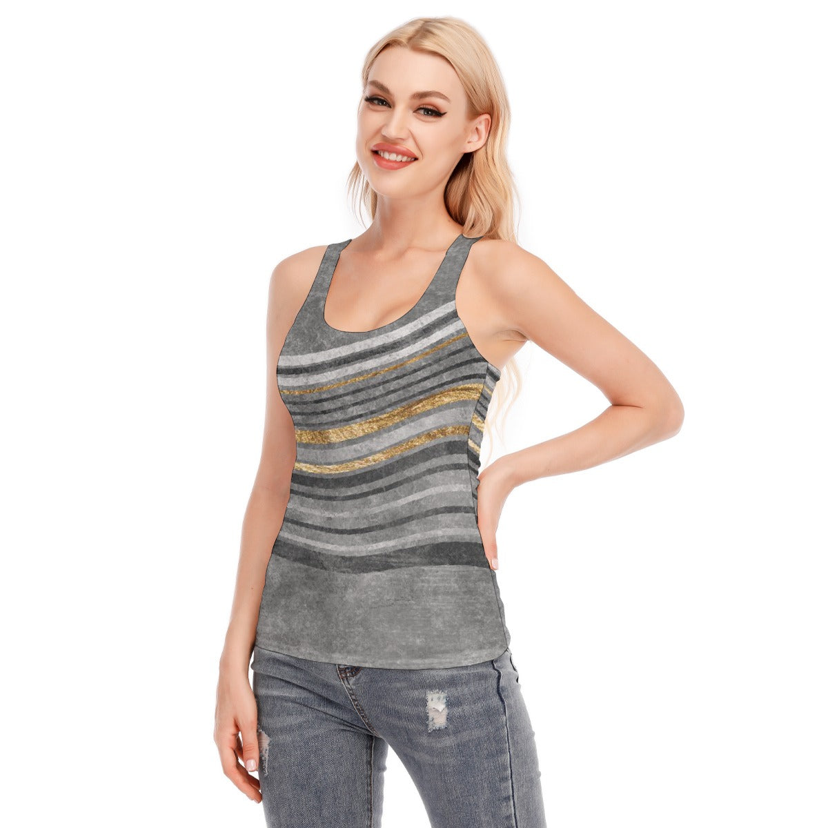 All-Over Print Women's Racer Vest | 190GSM Cotton