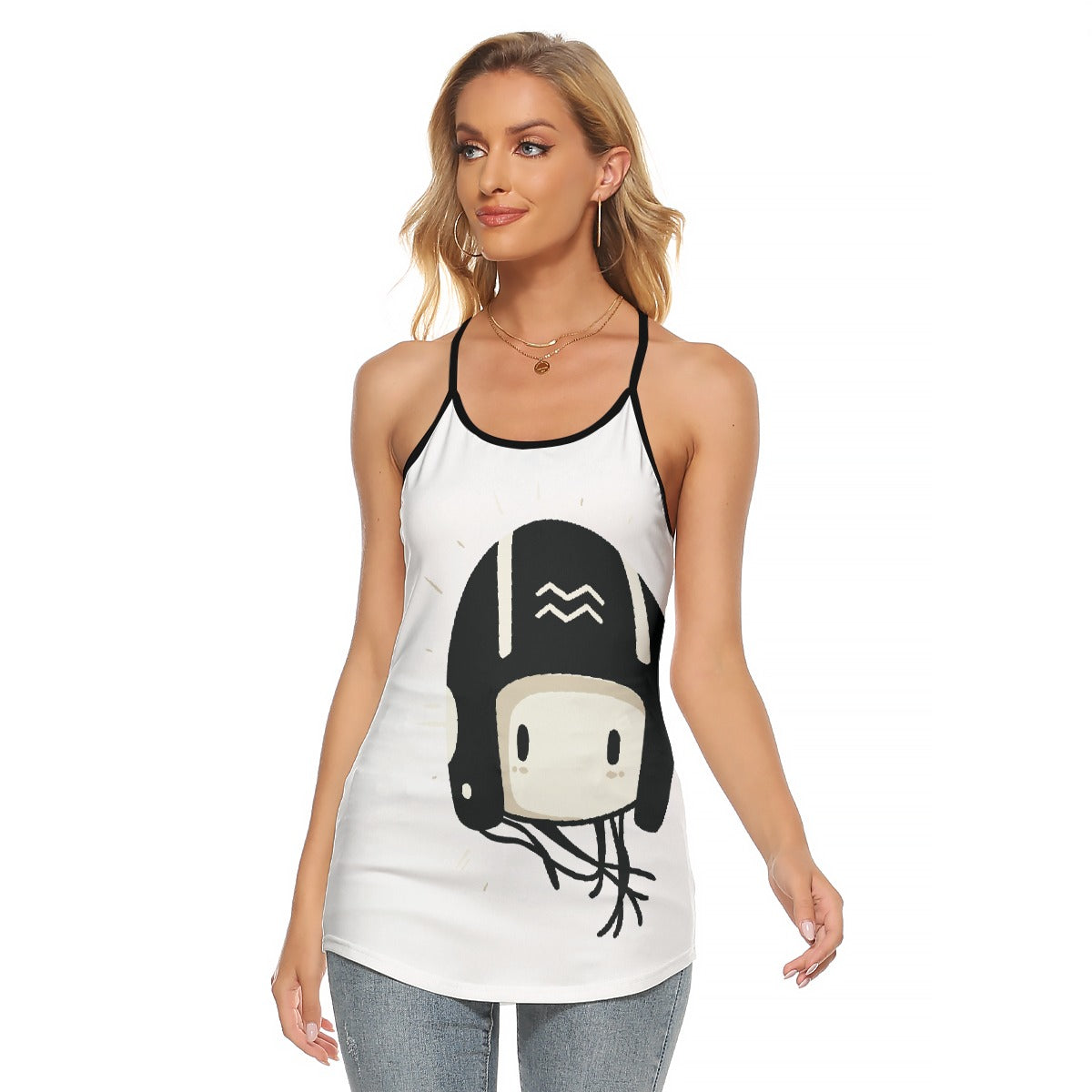 All-Over Print Women's Criss-Cross Open Back Tank Top