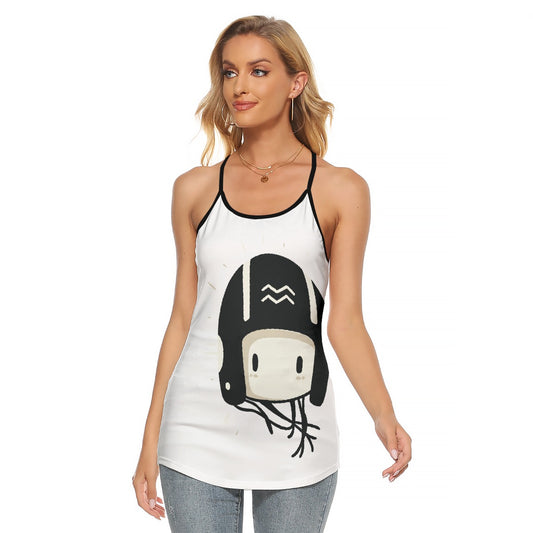 All-Over Print Women's Criss-Cross Open Back Tank Top