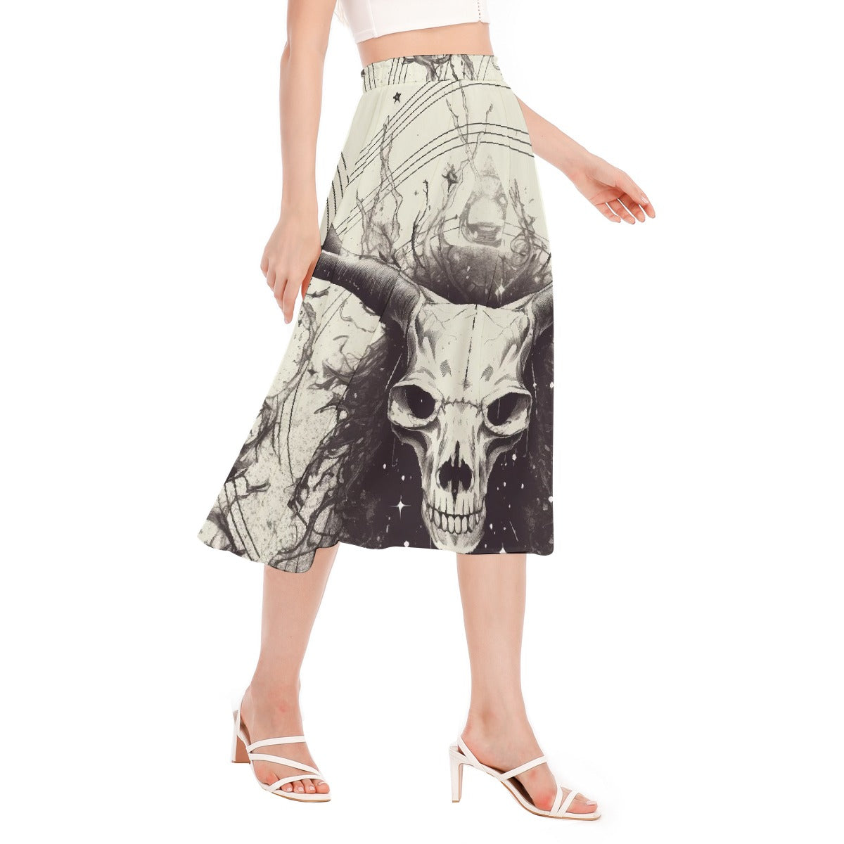 All-Over Print Women's Long Section Chiffon Skirt