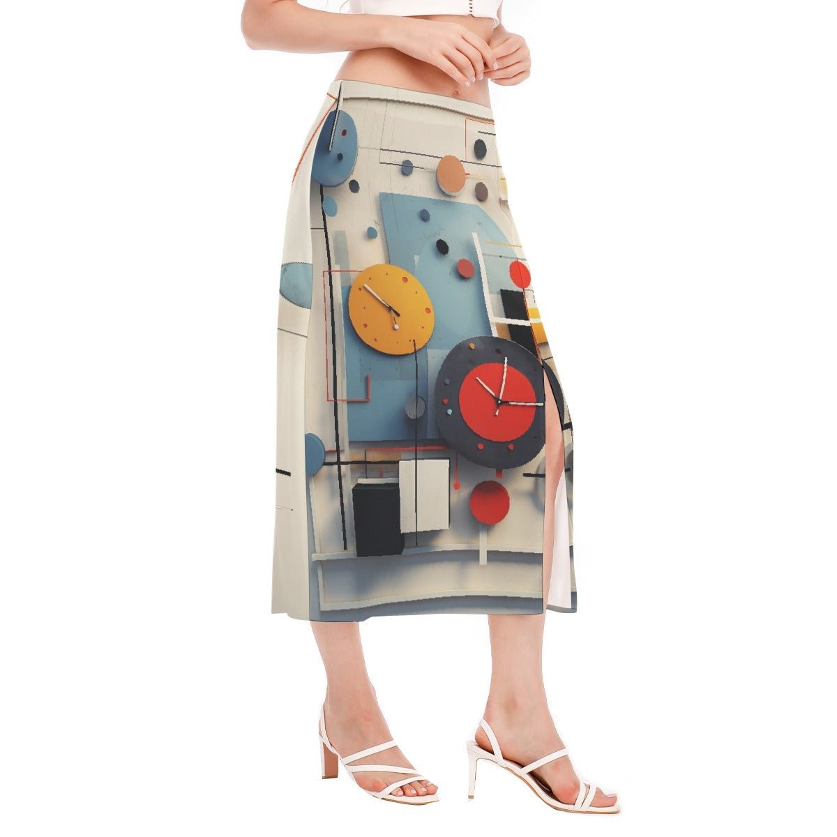 All-Over Print Women's High Slit Long Skirt