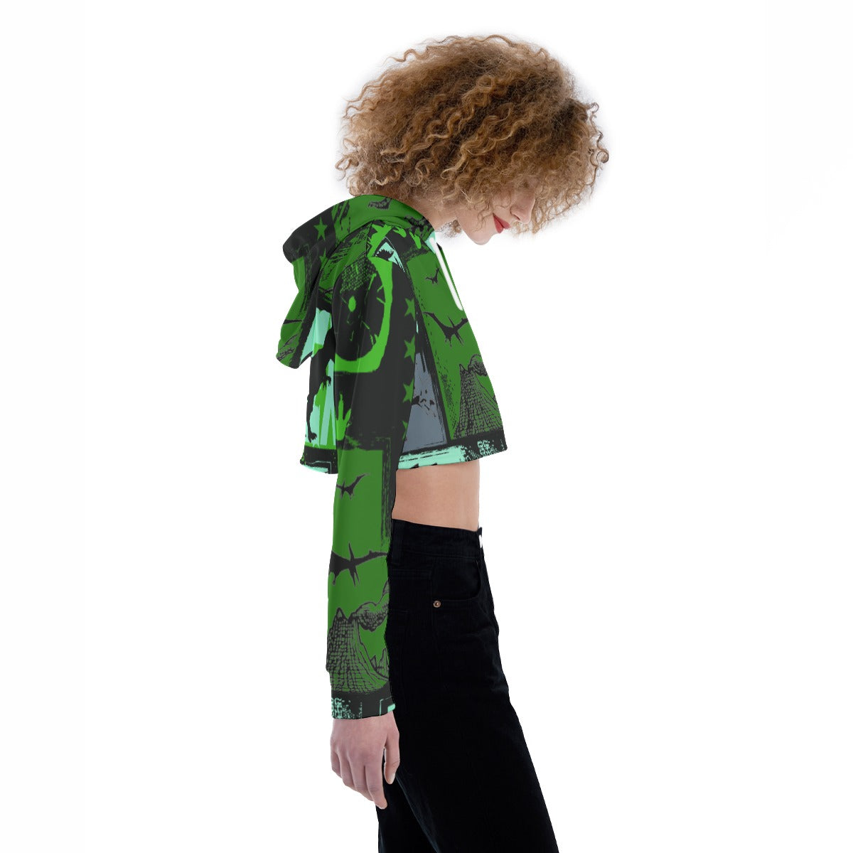 All-Over Print Women's Crop Top Hoodie