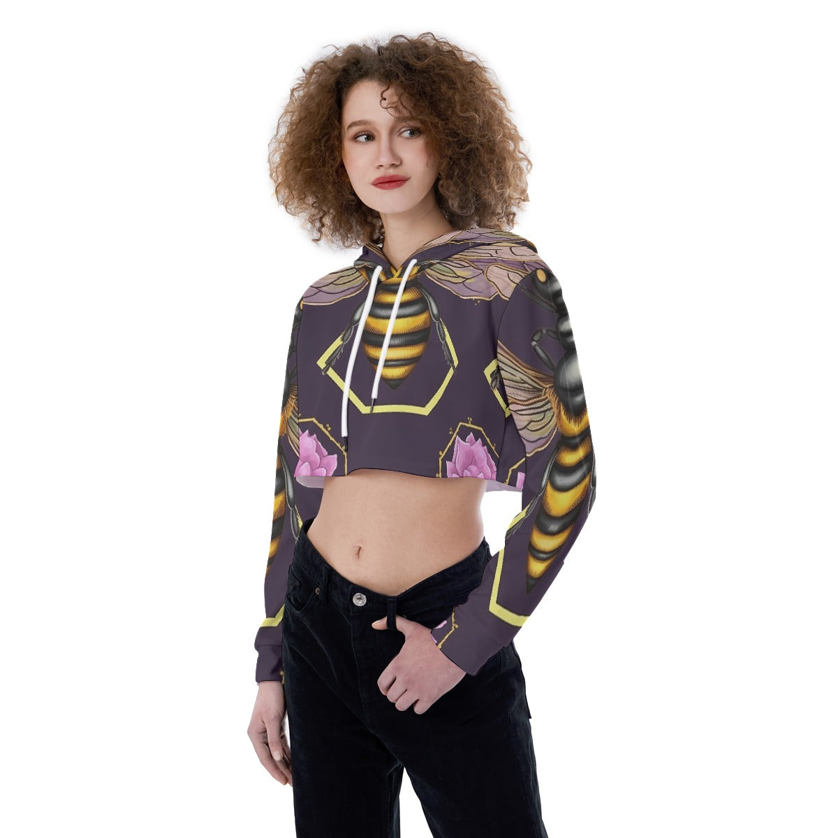 All-Over Print Women's Crop Top Hoodie