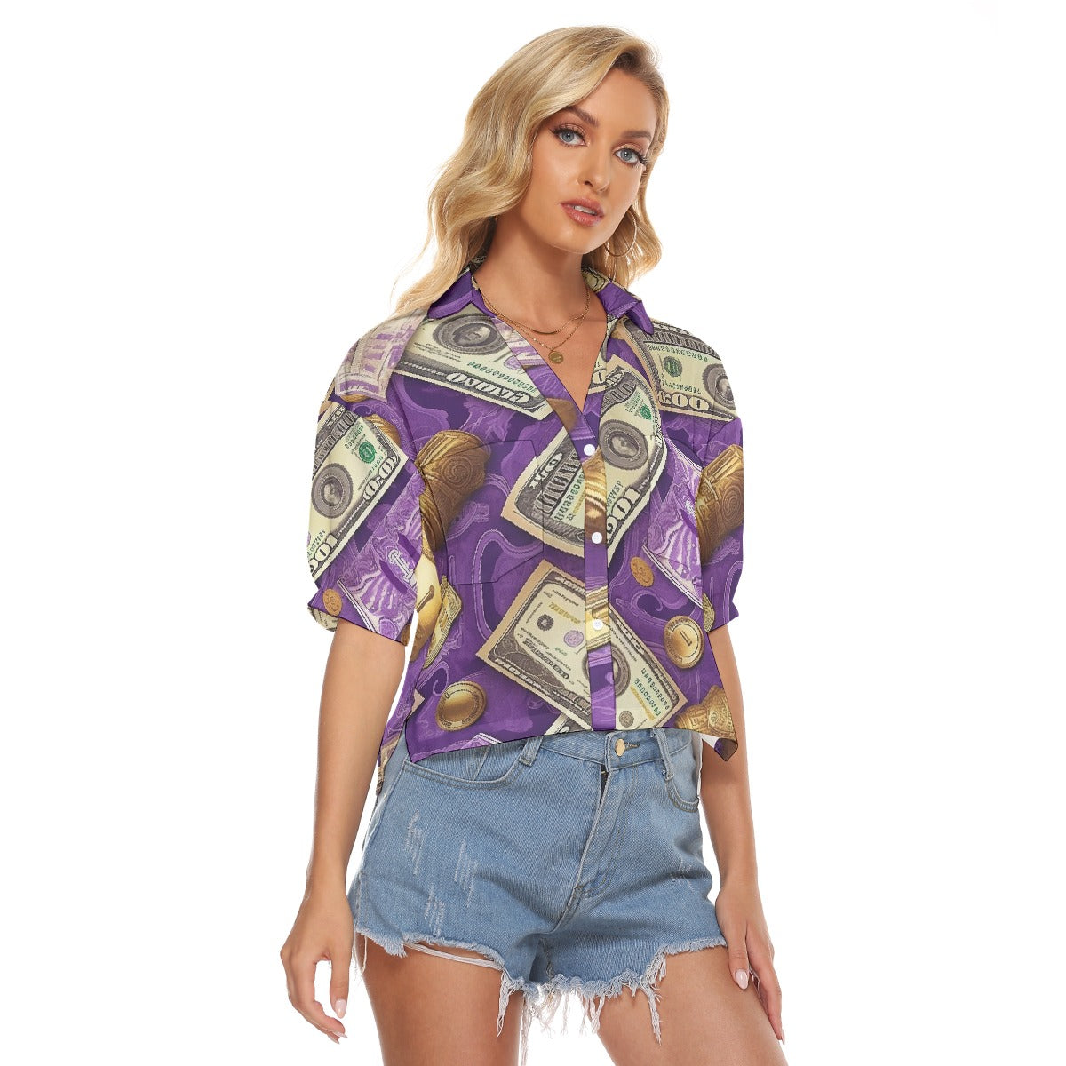 All-Over Print Women's V-neck Shirts
