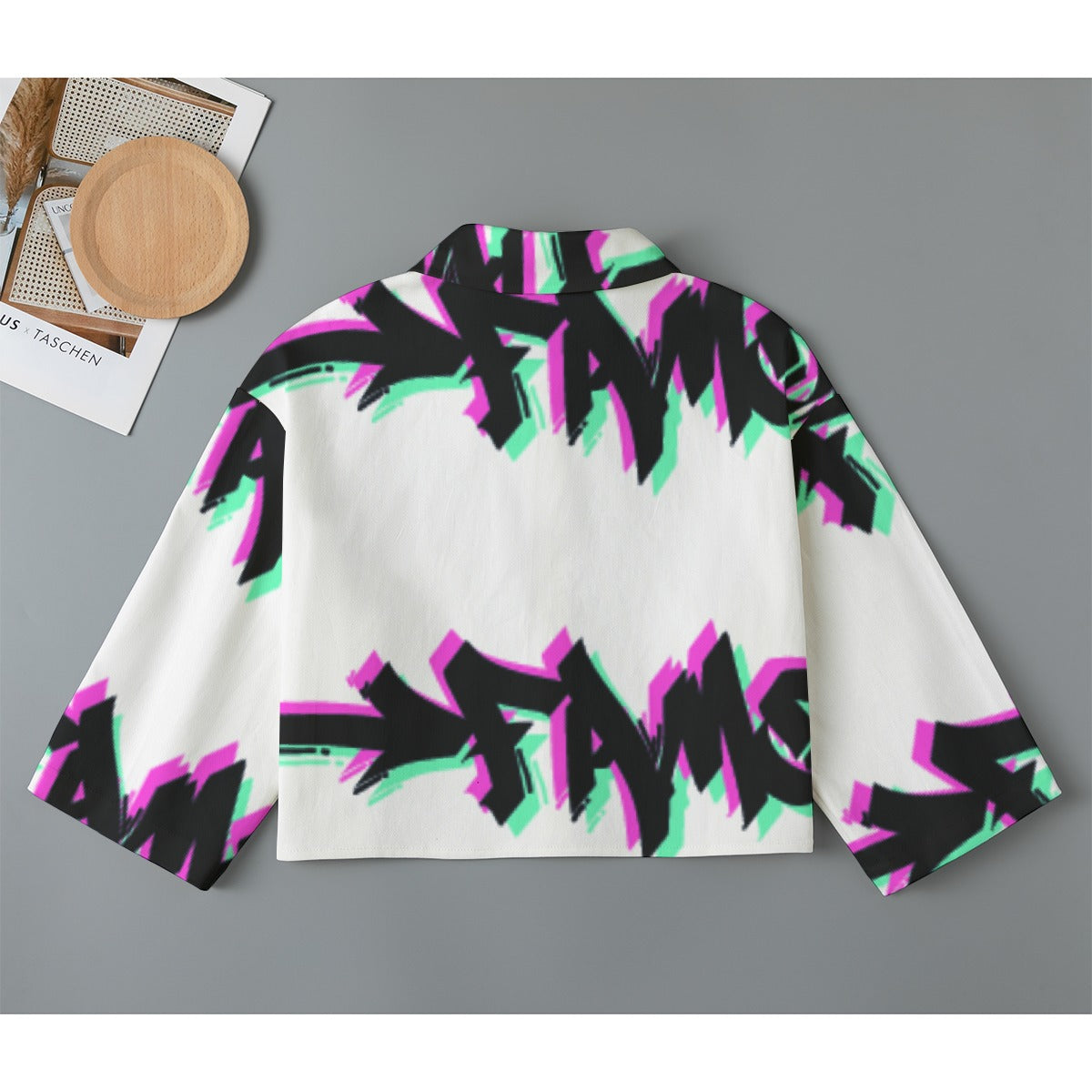 All-Over Print Women's Cropped Jacket | 245GSM Cotton