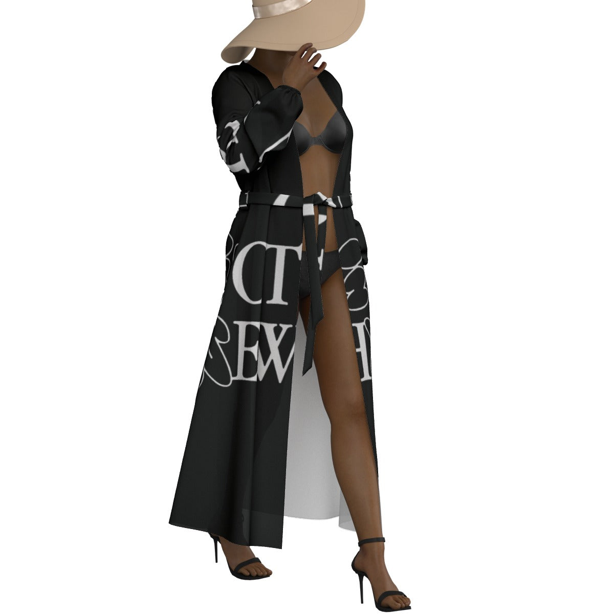 All-Over Print Women's Lace-up Chiffon Robe