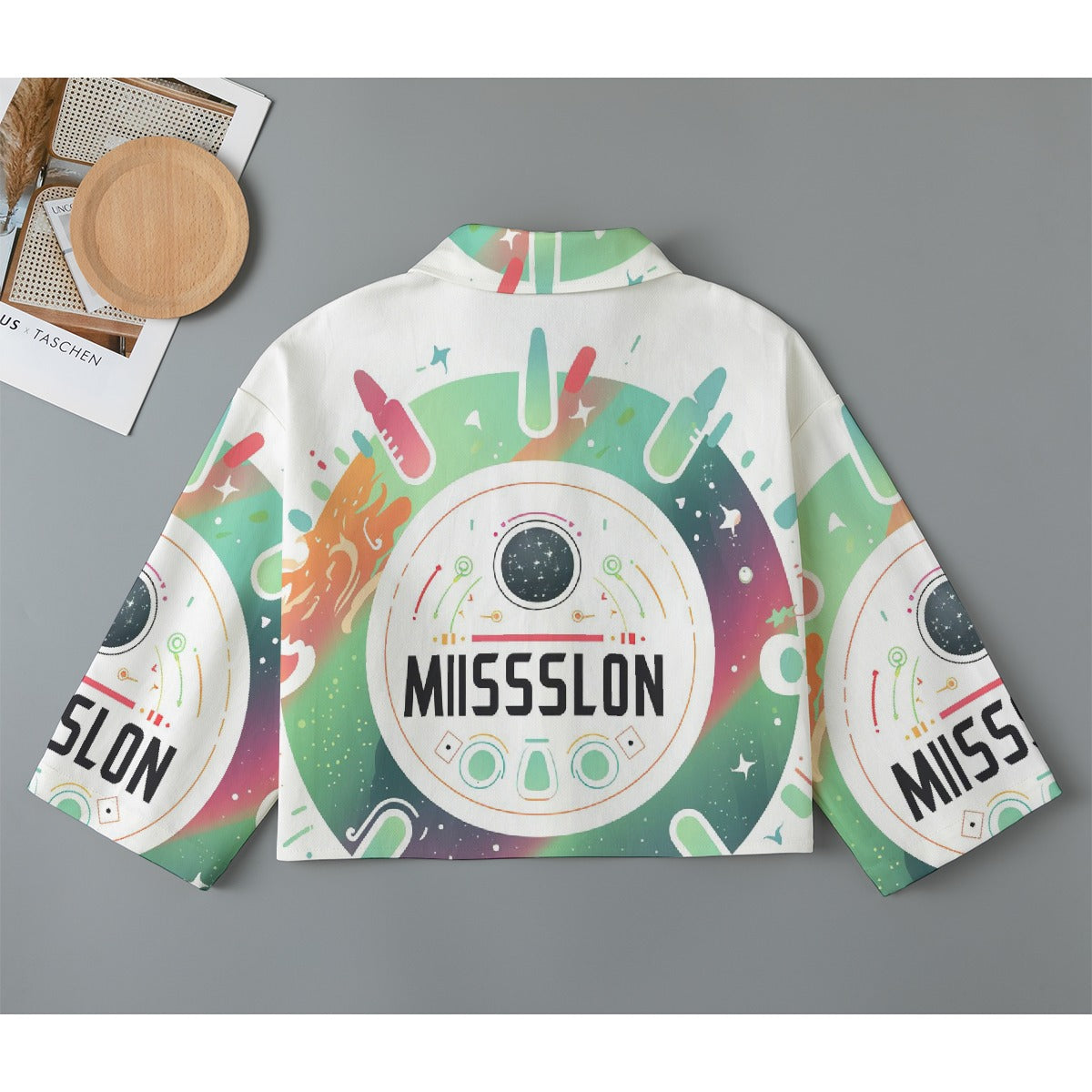 All-Over Print Women's Cropped Jacket | 245GSM Cotton