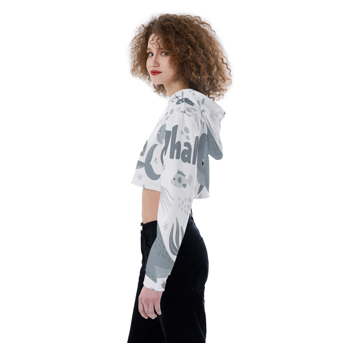 All-Over Print Women's Crop Top Hoodie