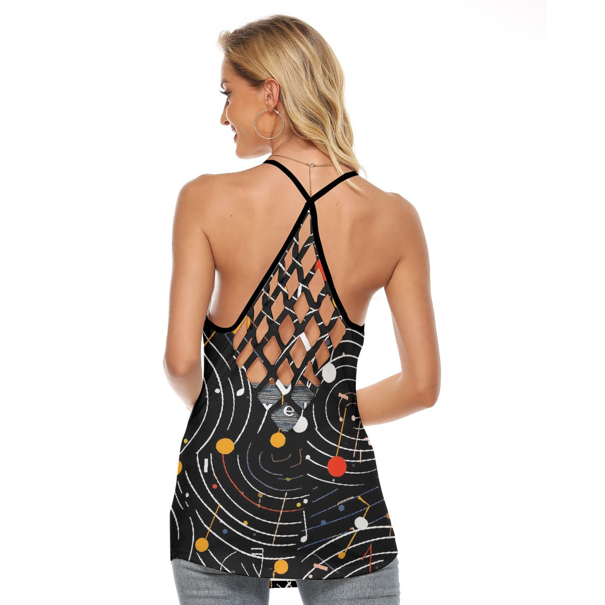 All-Over Print Women's Criss-Cross Open Back Tank Top