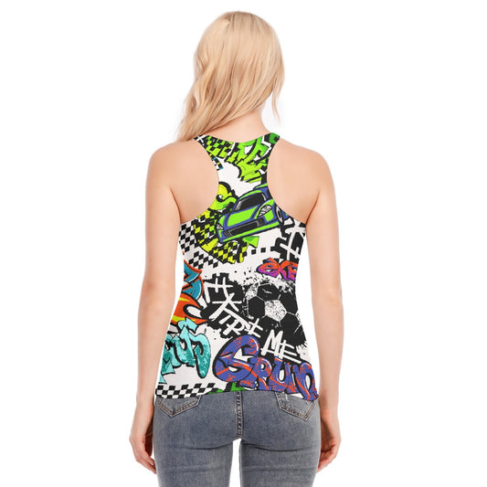 All-Over Print Women's Racer Vest | 190GSM Cotton
