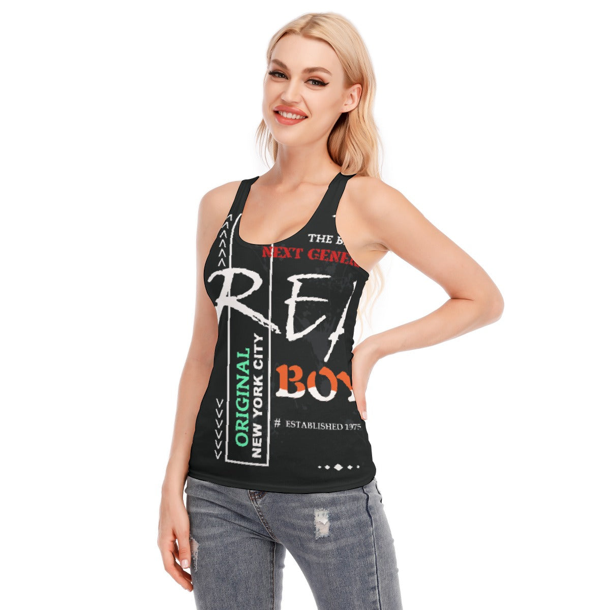 All-Over Print Women's Racer Vest | 190GSM Cotton