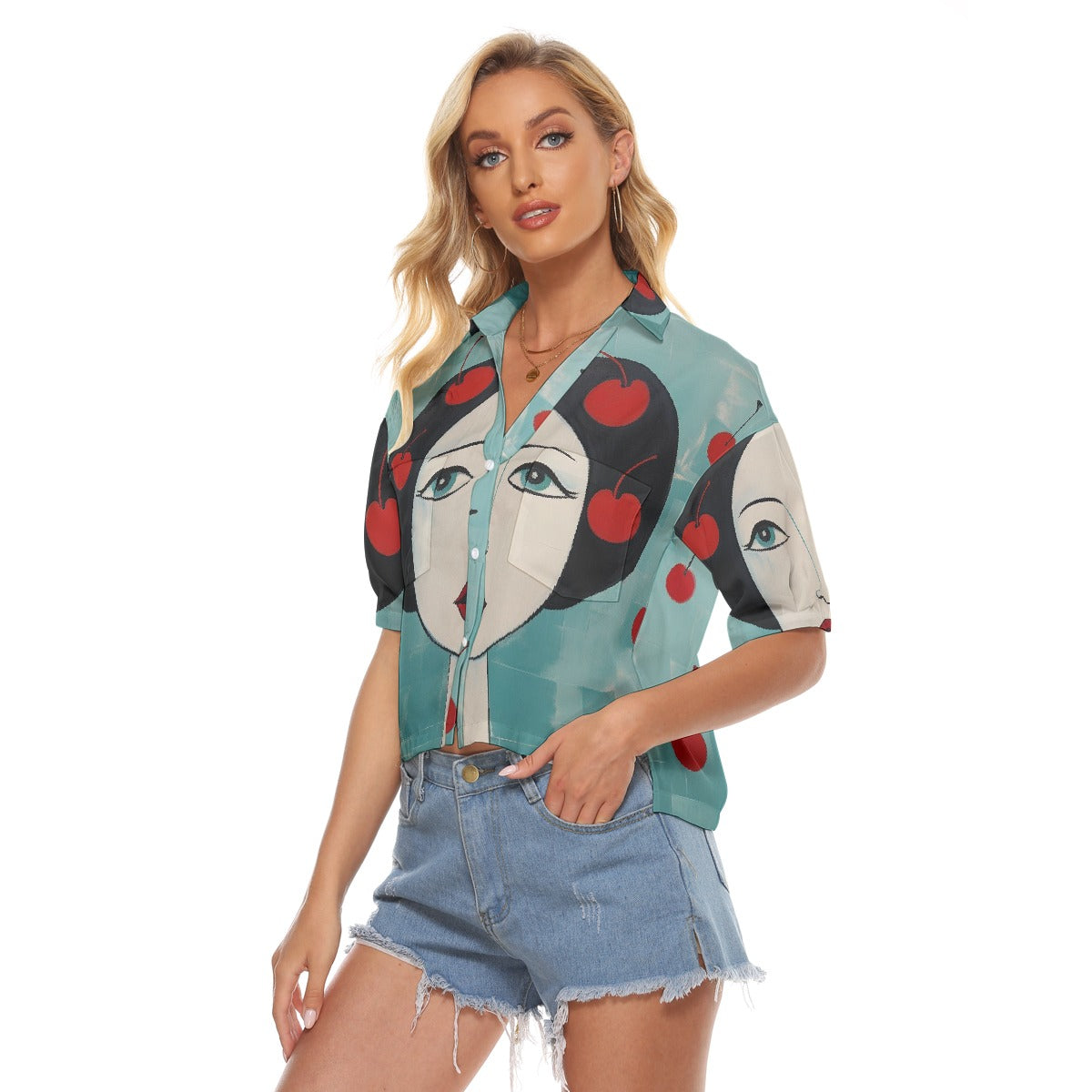 All-Over Print Women's V-neck Shirts
