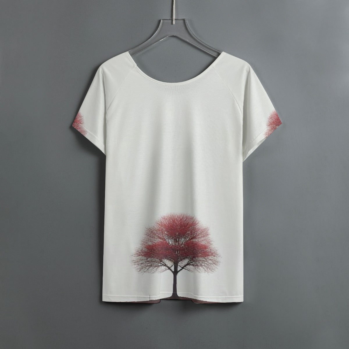 All-Over Print Women's Round Neck T-shirt With Raglan Sleeve