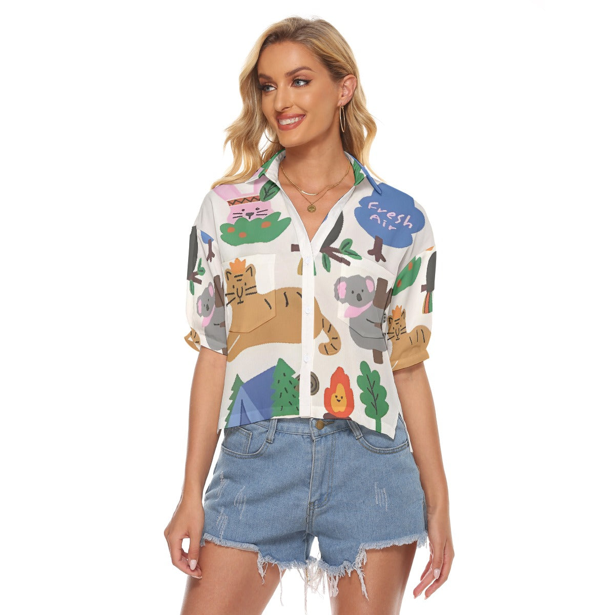 All-Over Print Women's V-neck Shirts