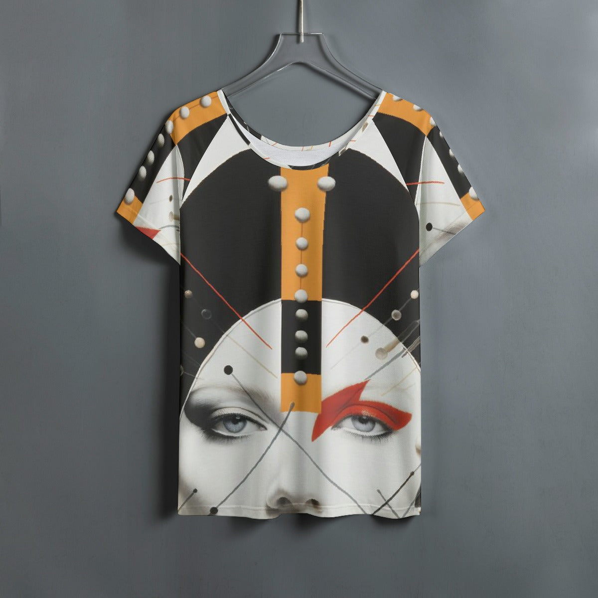 All-Over Print Women's Round Neck T-shirt With Raglan Sleeve