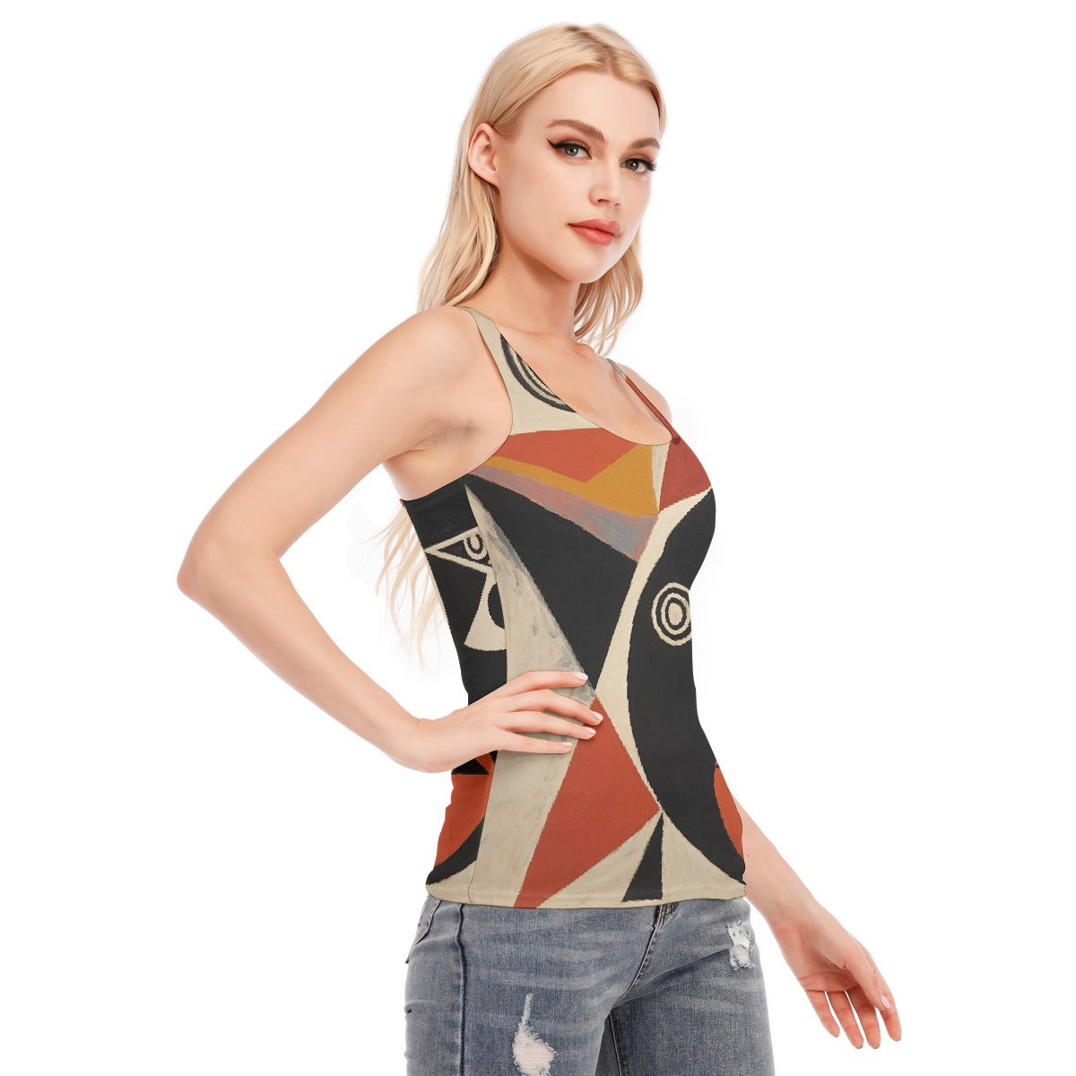 All-Over Print Women's Racer Vest | 190GSM Cotton