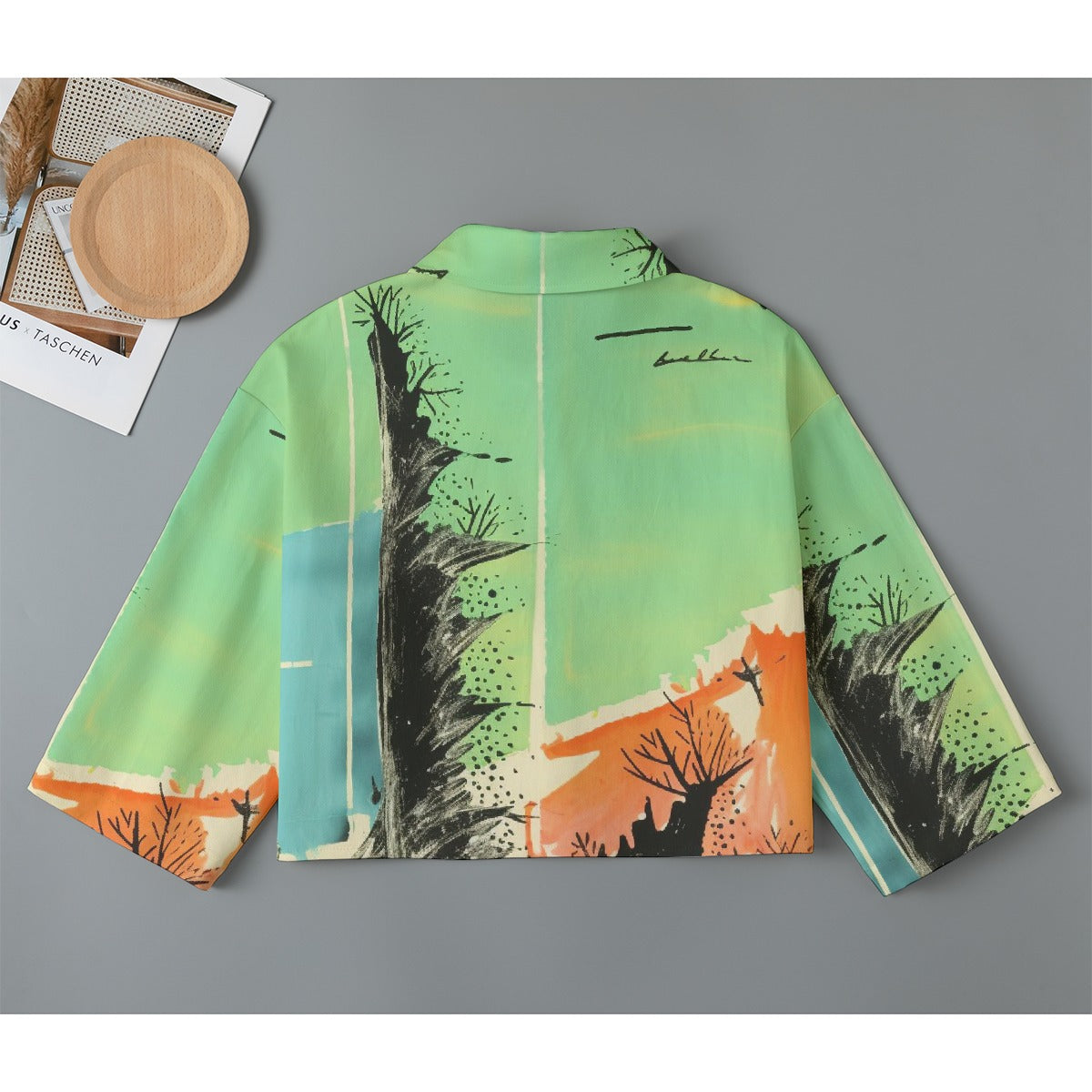 All-Over Print Women's Cropped Jacket | 245GSM Cotton