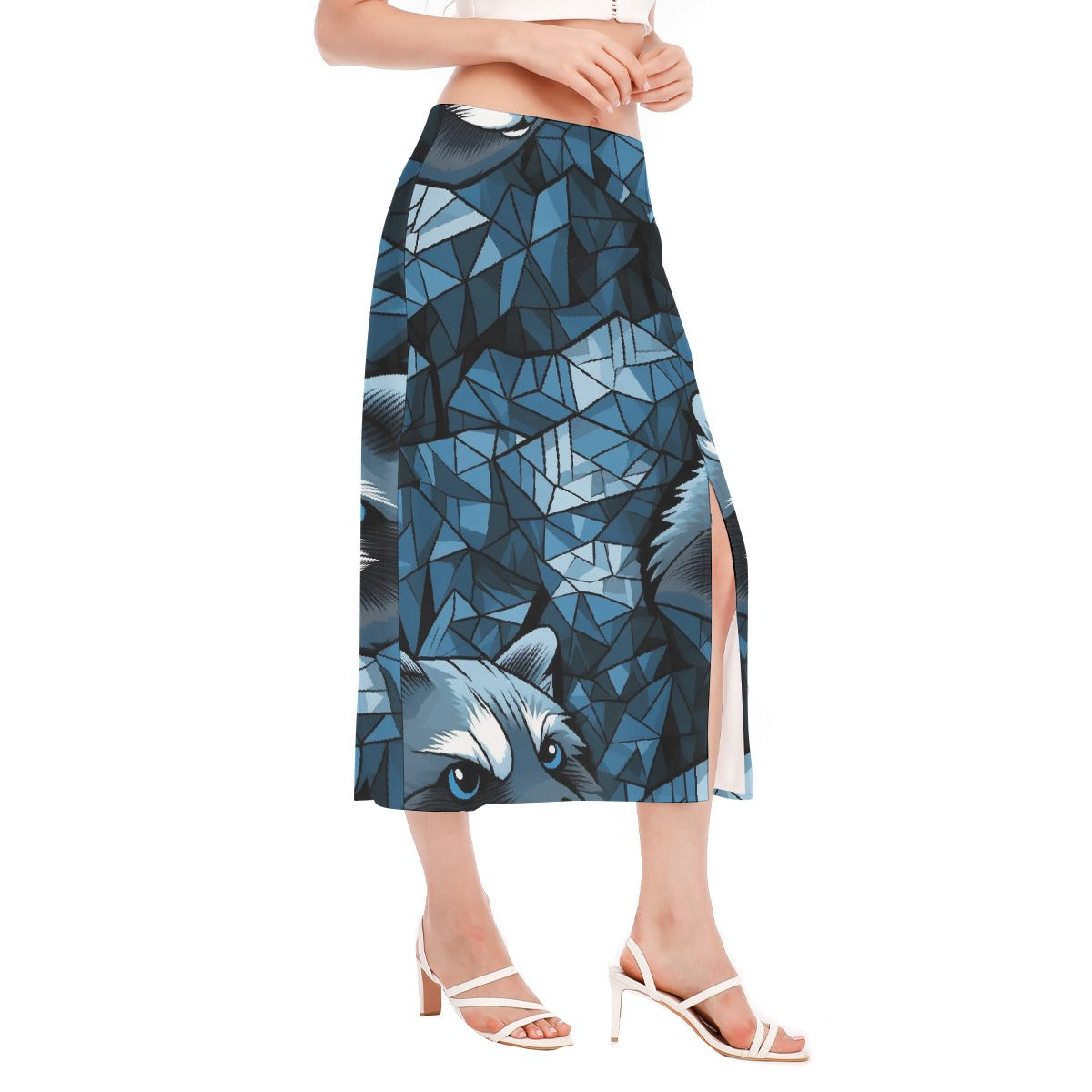 All-Over Print Women's High Slit Long Skirt