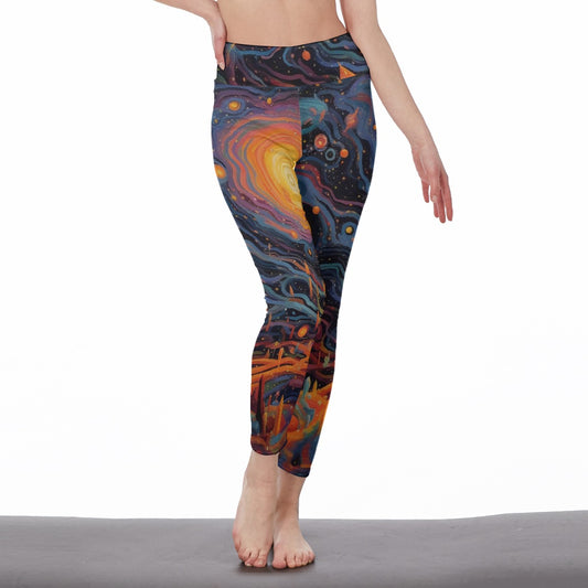 All-Over Print Women's High Waist Leggings | Side Stitch Closure