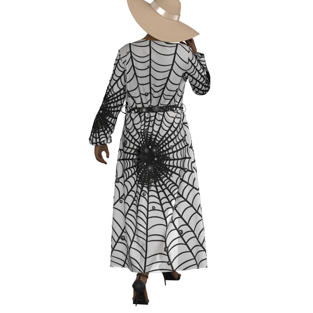 All-Over Print Women's Lace-up Chiffon Robe