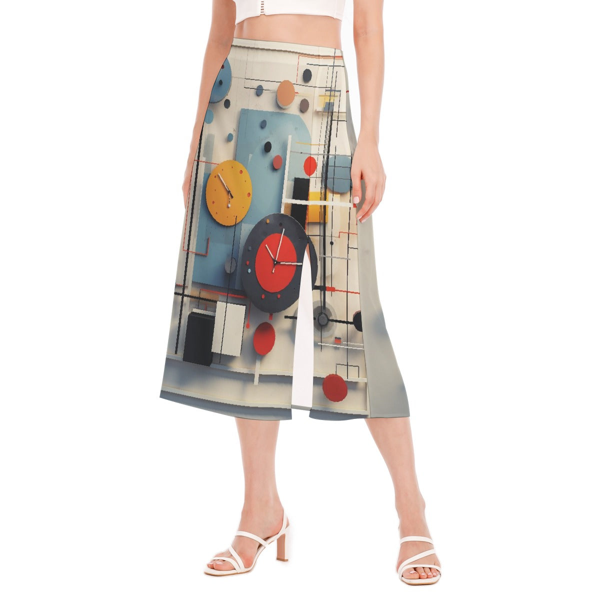 All-Over Print Women's High Slit Long Skirt