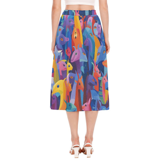 All-Over Print Women's Long Section Chiffon Skirt