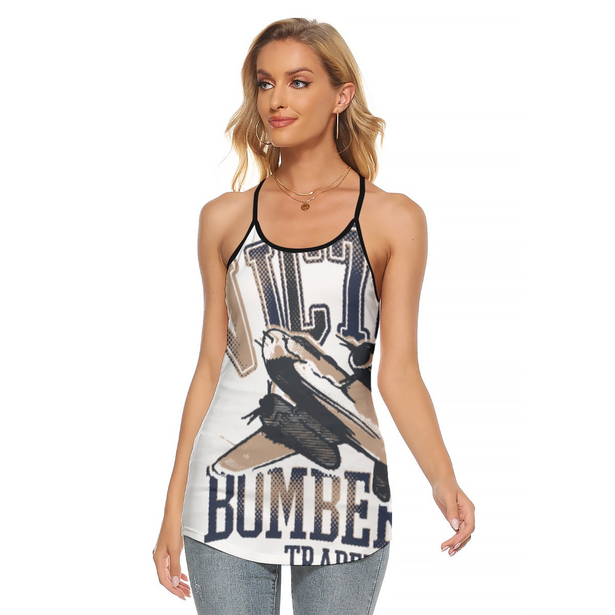 All-Over Print Women's Criss-Cross Open Back Tank Top