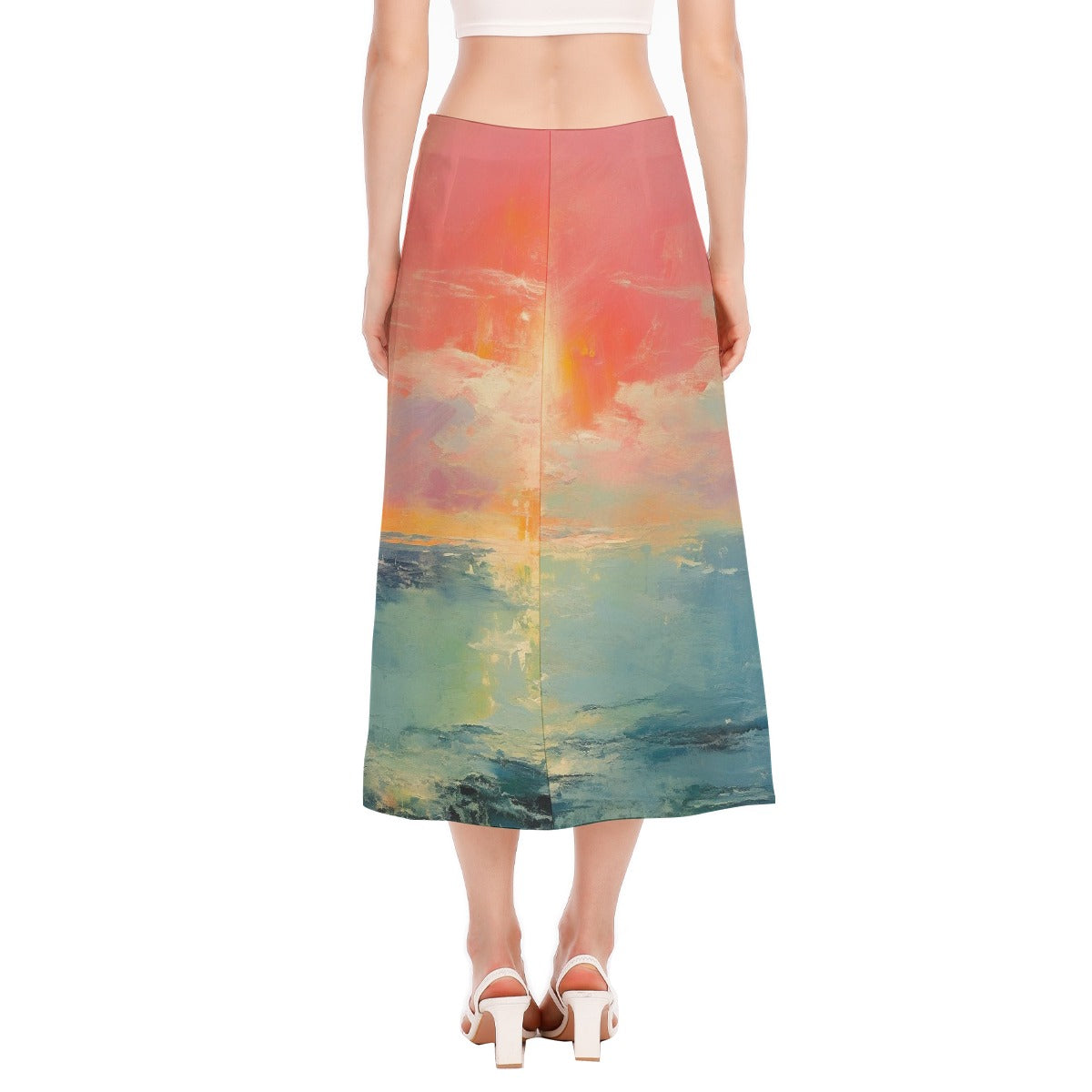All-Over Print Women's High Slit Long Skirt