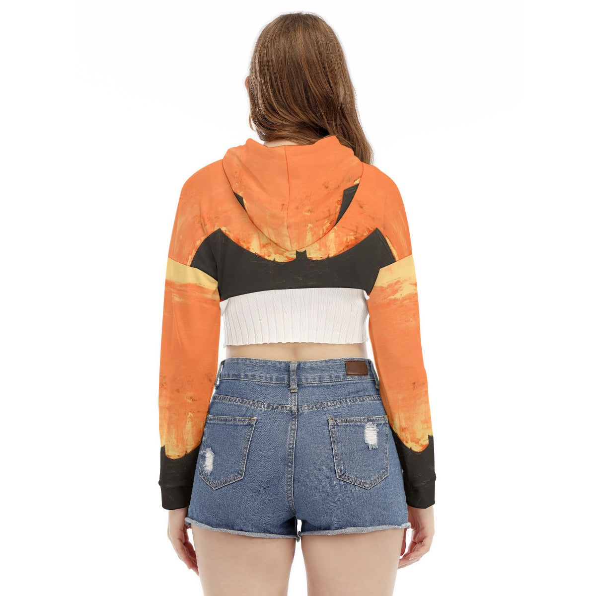 All-Over Print Women's Smock Short Hoodie With Long Sleeve