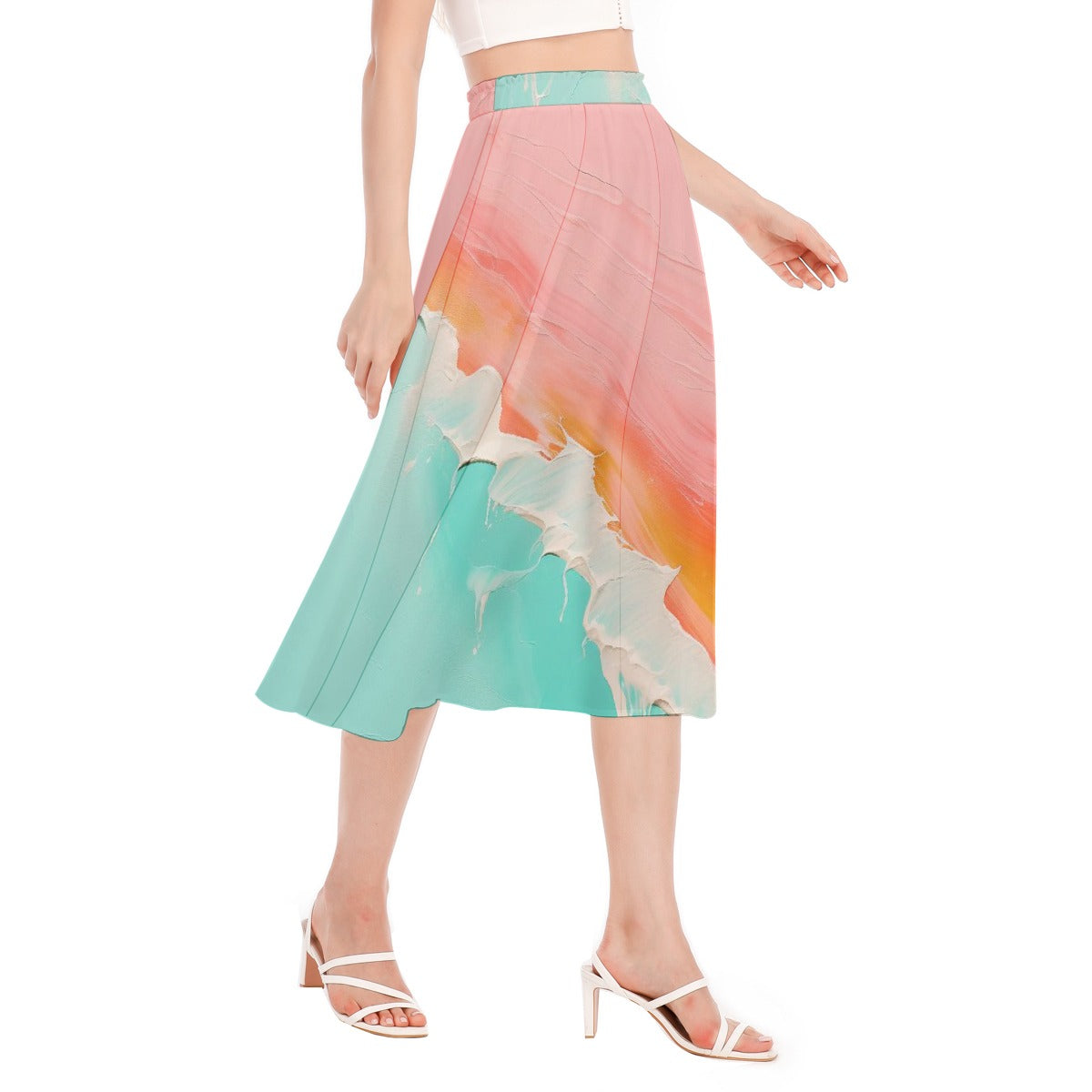 All-Over Print Women's Long Section Chiffon Skirt