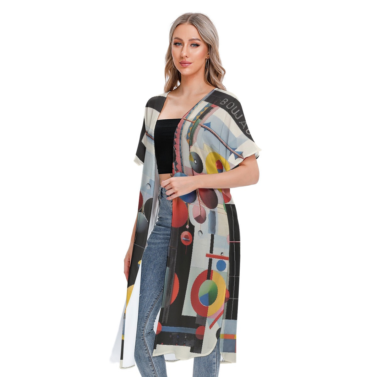 All-Over Print Women's Short Sleeve Cardigan