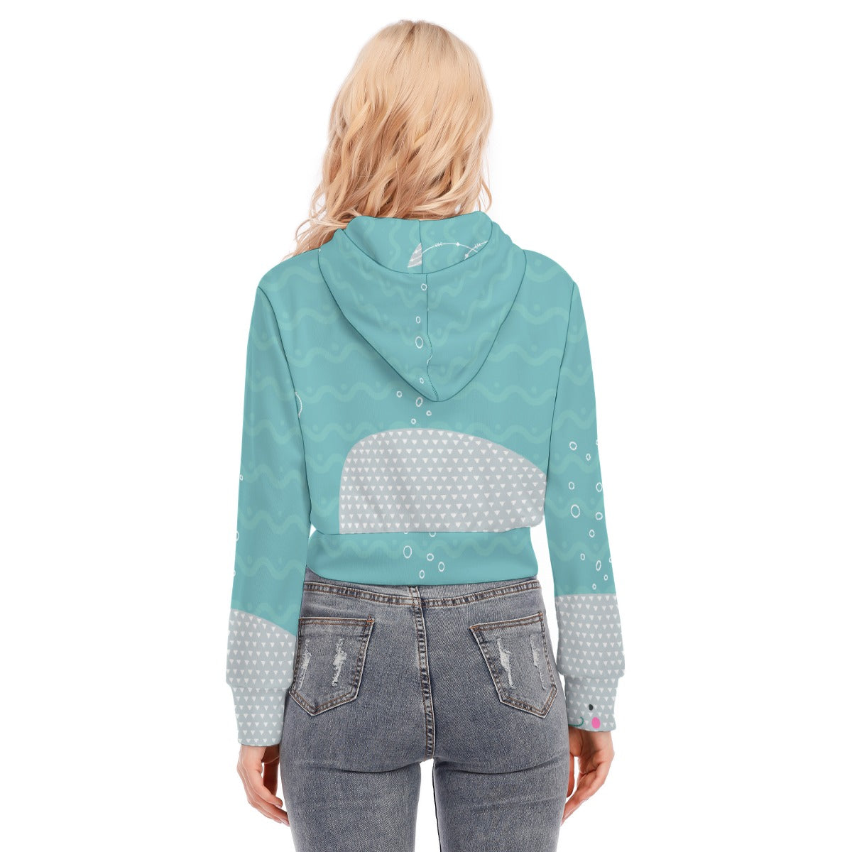All-Over Print Women's Crop Top Hoodie With Zipper Closure