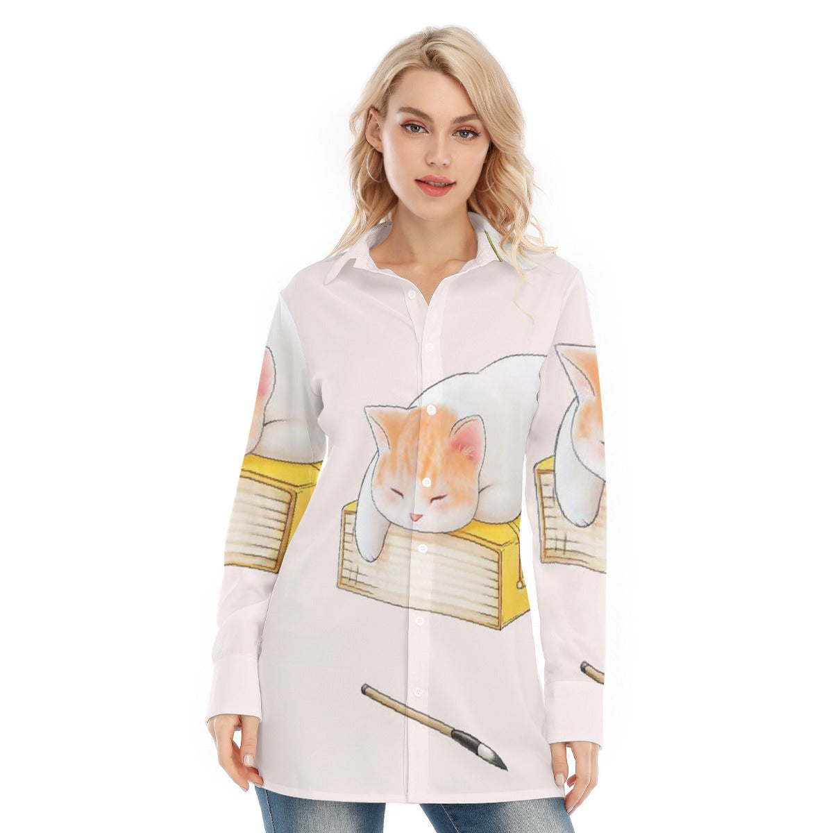All-Over Print Women's Long Shirt