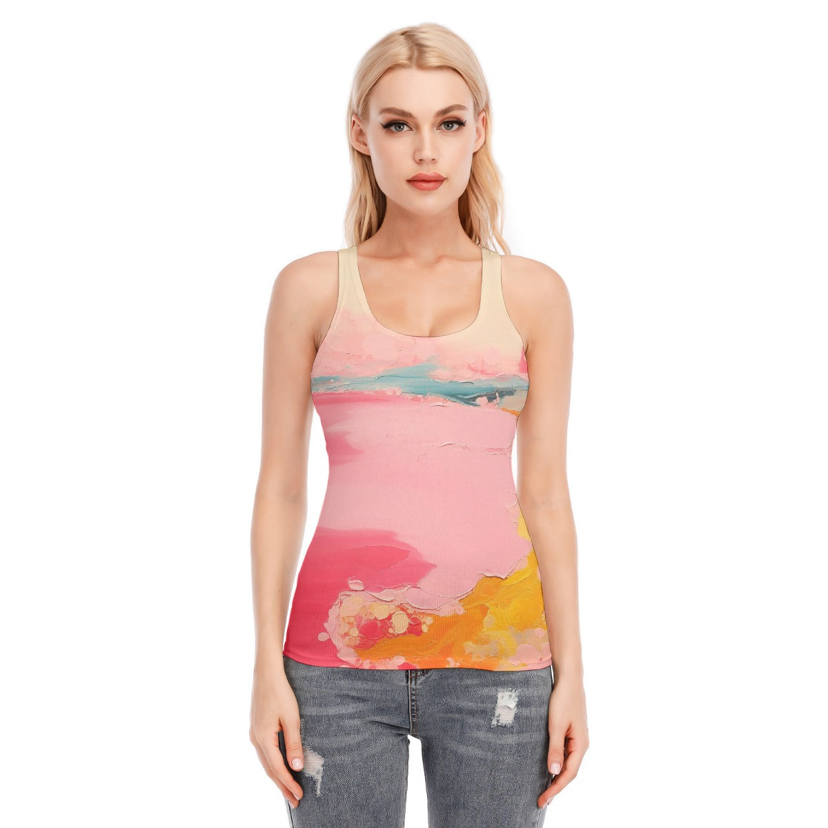 All-Over Print Women's Racer Vest | 190GSM Cotton