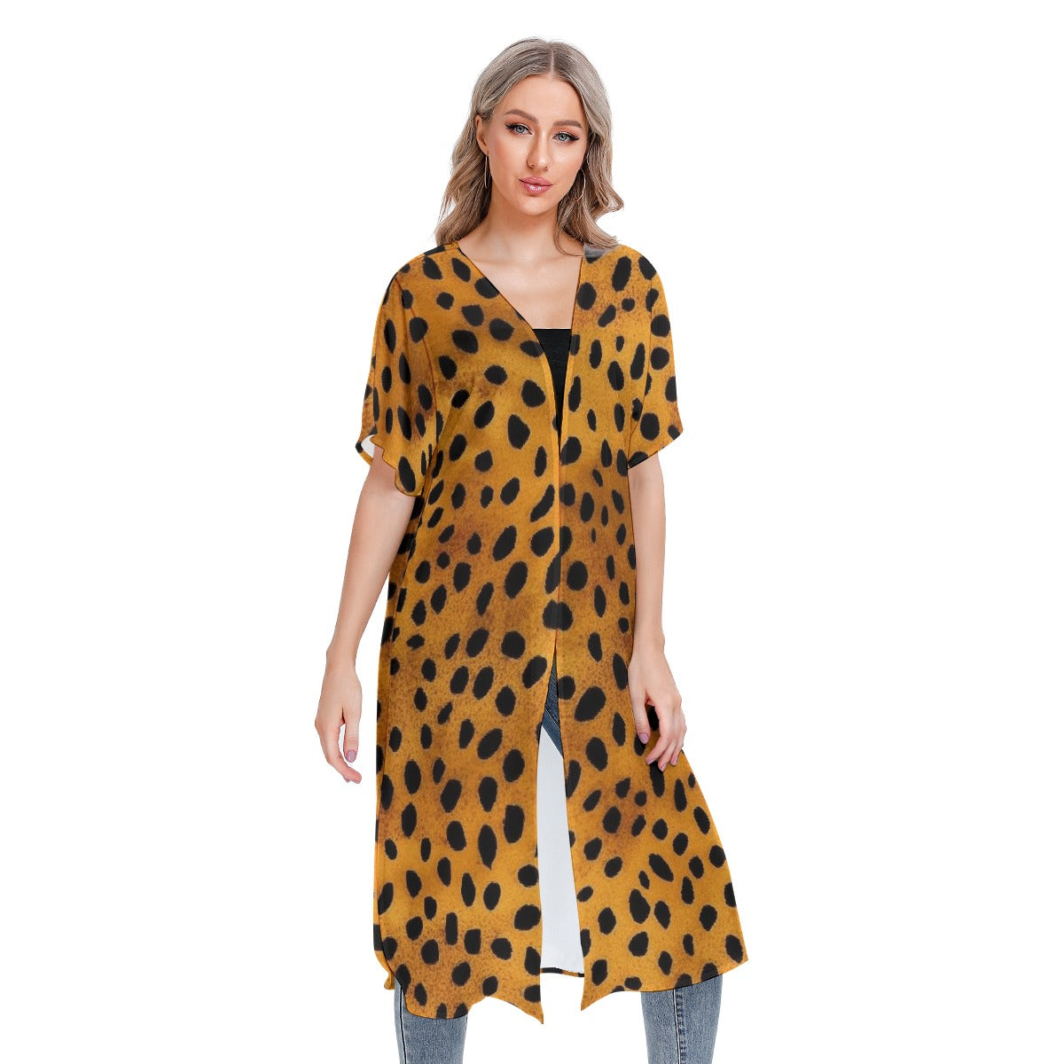 All-Over Print Women's Short Sleeve Cardigan