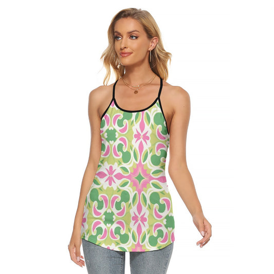 All-Over Print Women's Criss-Cross Open Back Tank Top