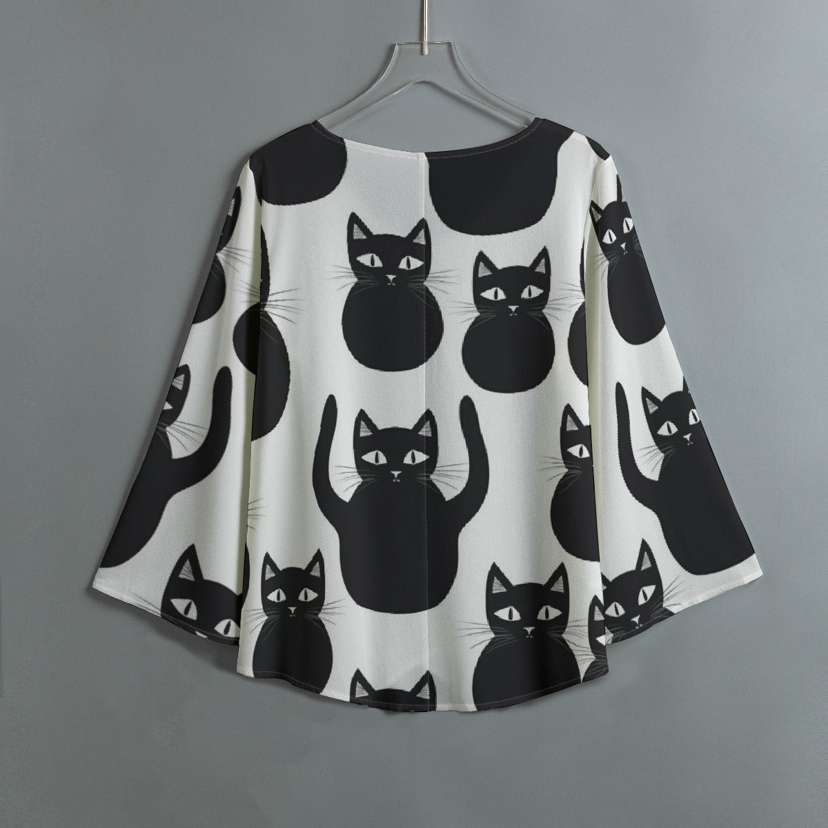 All-Over Print Women's V-neck T-shirt With Irregular Hem