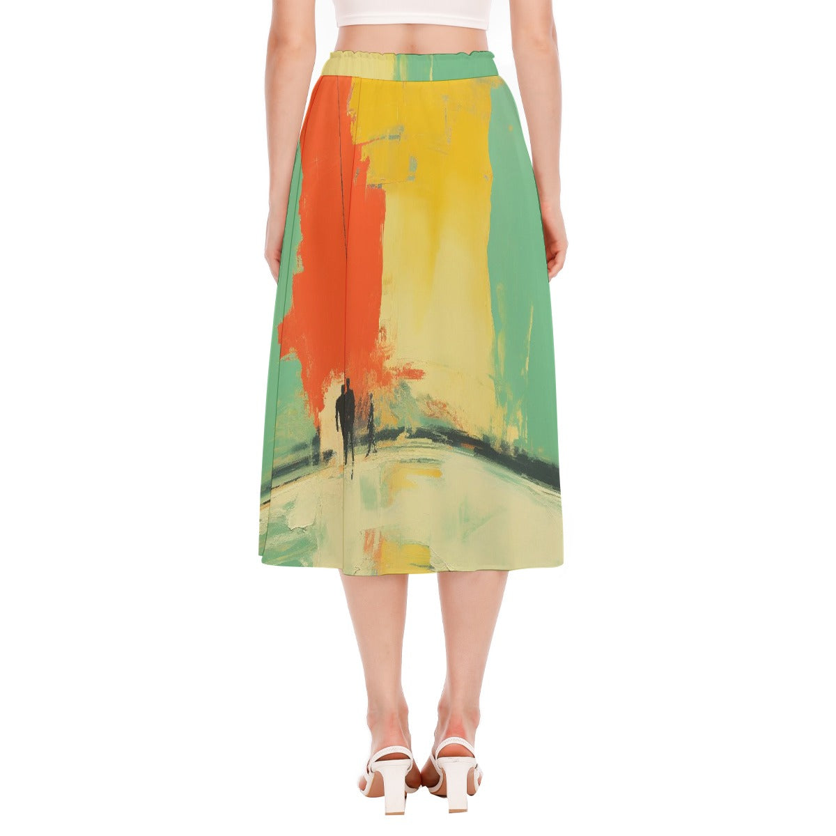 All-Over Print Women's Long Section Chiffon Skirt