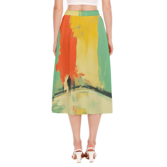 All-Over Print Women's Long Section Chiffon Skirt