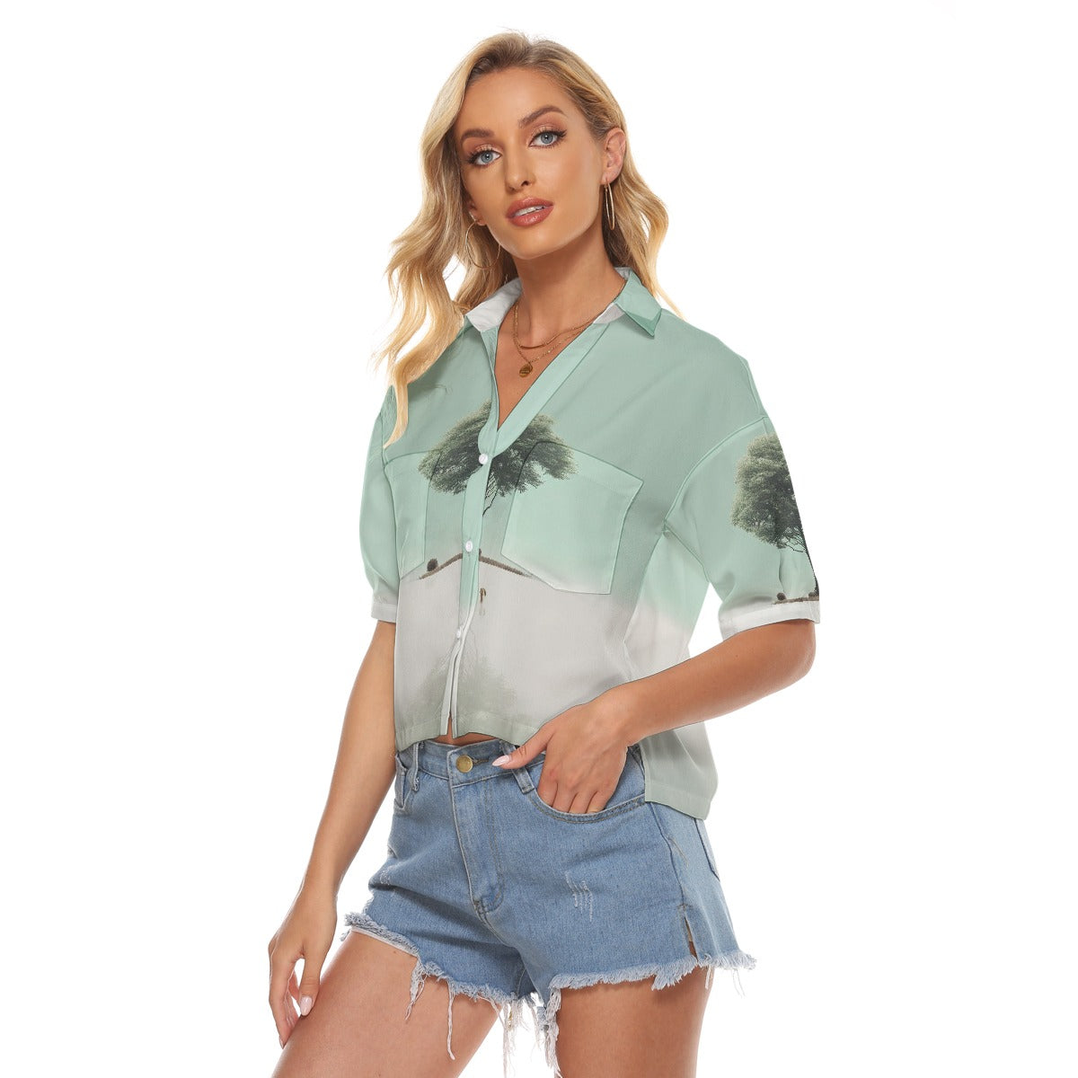 All-Over Print Women's V-neck Shirts