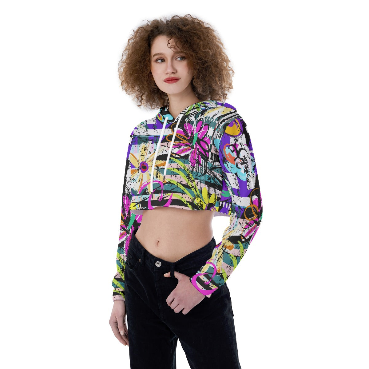 All-Over Print Women's Crop Top Hoodie