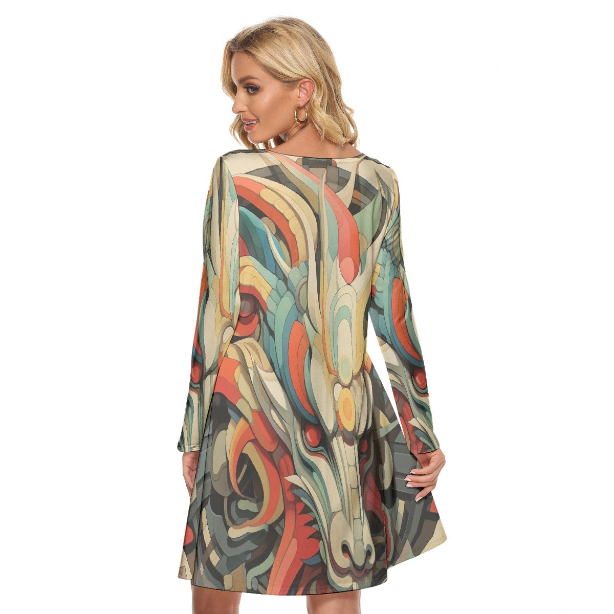 All-Over Print Women's Crew Neck Dress
