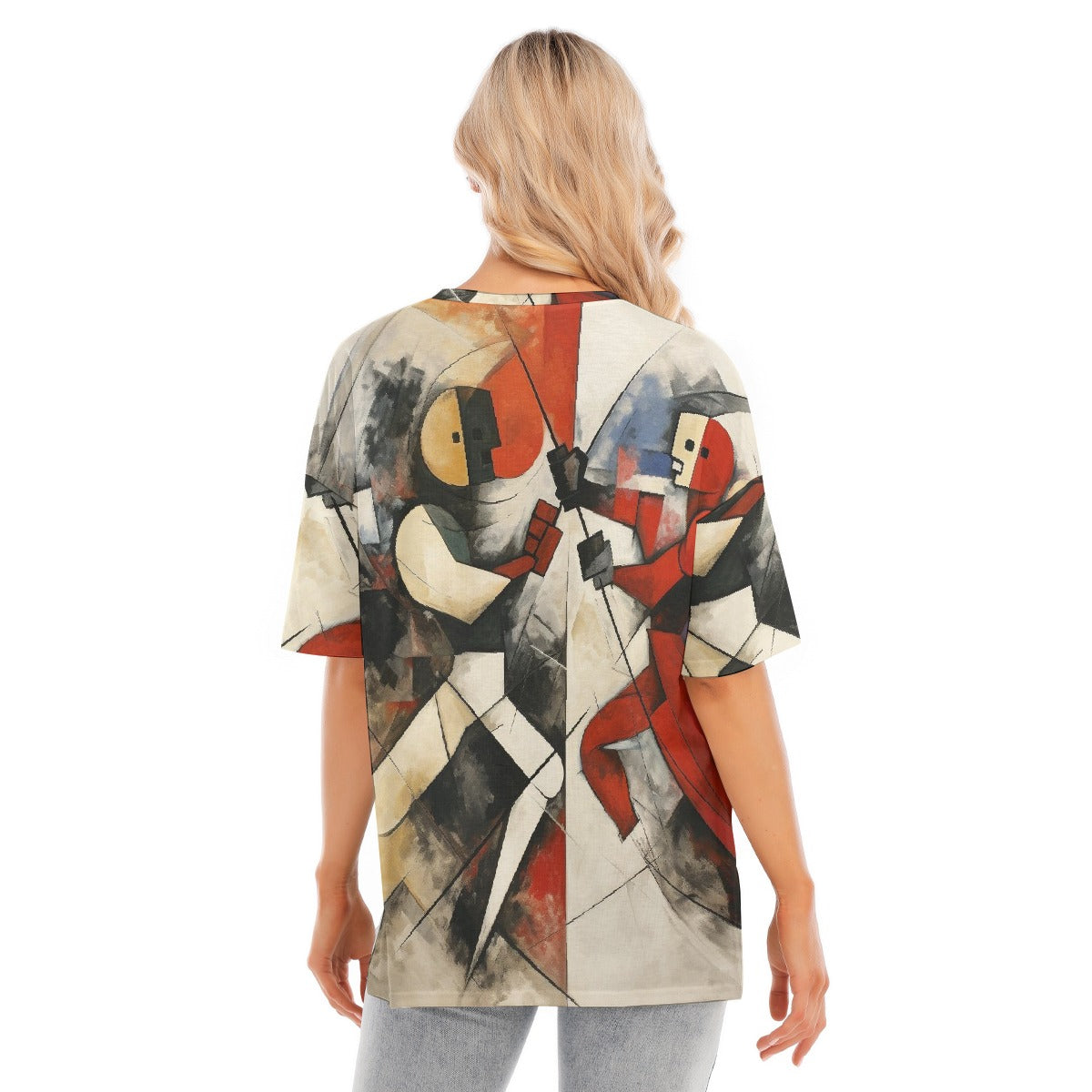 All-Over Print Women's Short Sleeves T-shirt With Hem Split