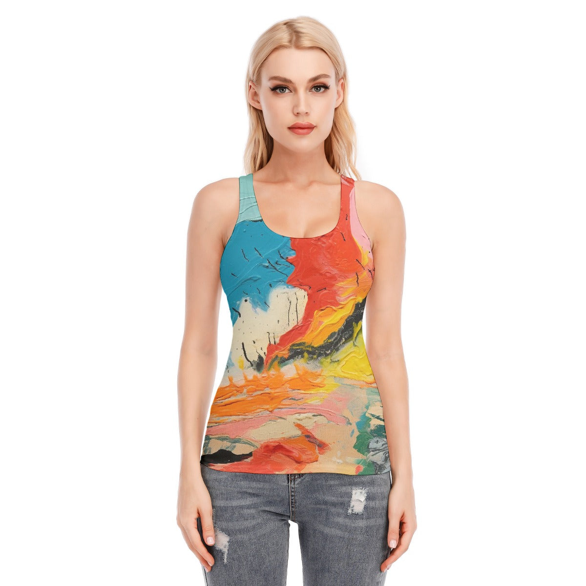 All-Over Print Women's Racer Vest | 190GSM Cotton